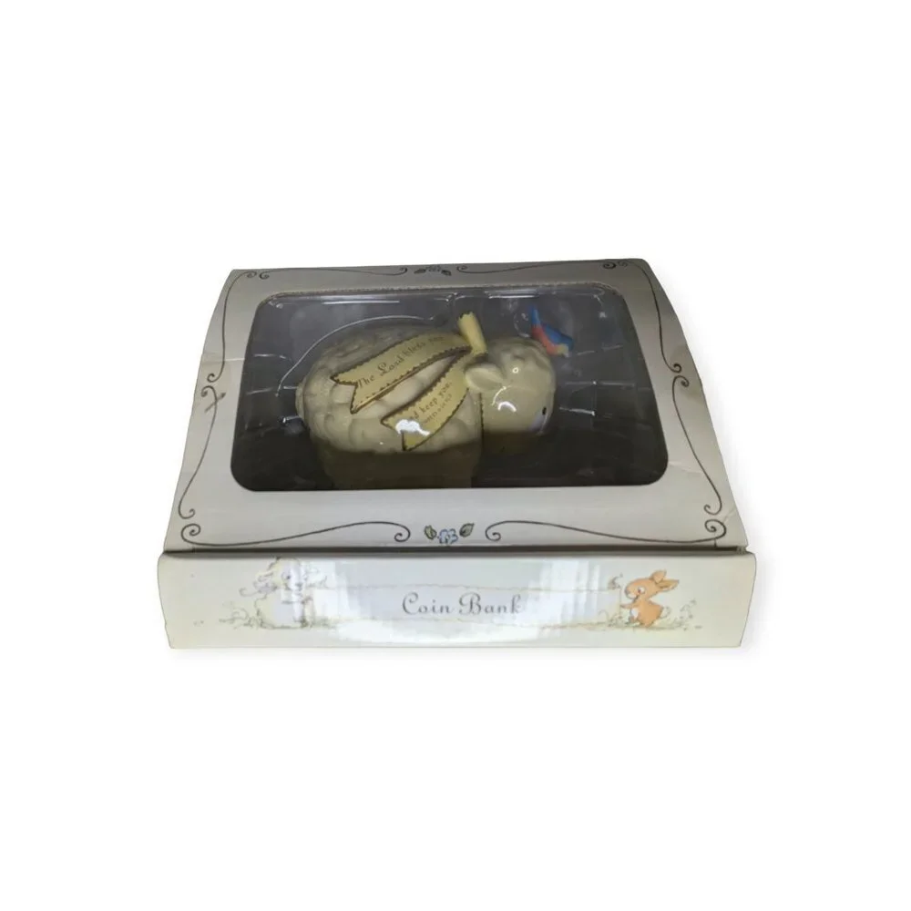 DaySpring Really Wooly Ceramic Coin Bank NWT